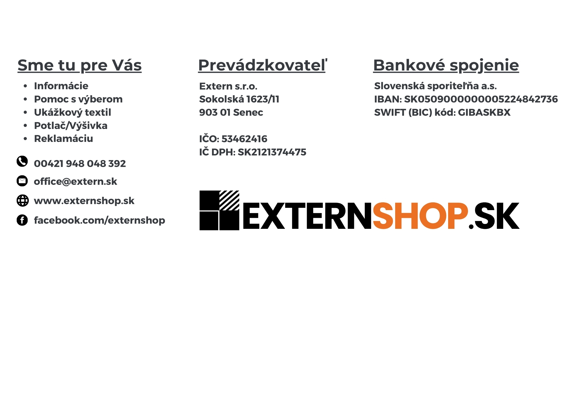 EXTERNSHOP kontakt